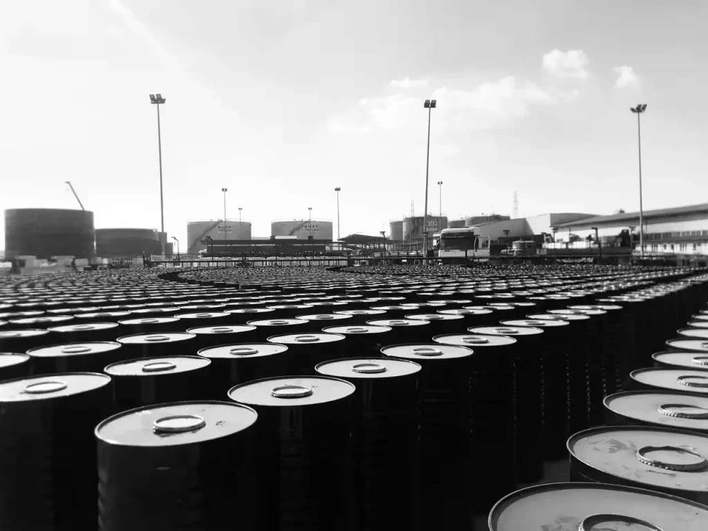New steel drums containing Bitumen 60/70 ready for export